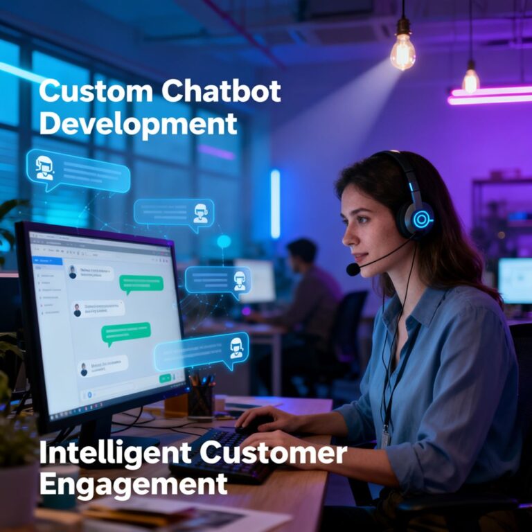 Custom AI chatbot solutions delivering 24/7 customer engagement and support automation